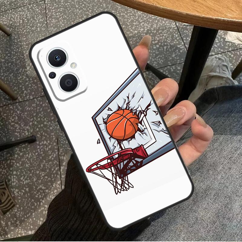 Basketball On Fire For OPPO Reno 10 11 12 13 14 Pro 7 8 Lite 8T 11F 12F 13F 14F OPPO Find X8 X9 X5 X6 Pro Case