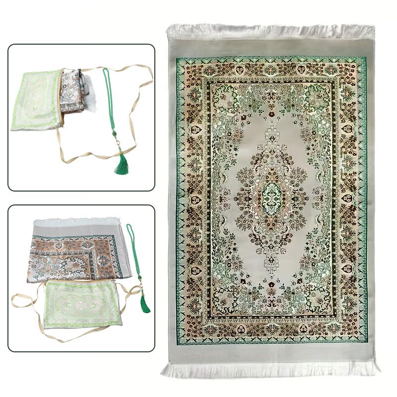 3 шт./компл. бусины мусульманский коврик для богослужения набор полиэстер жаккардовый узор коврик исламский подарочный молитвенный коврик набор Рамадан 70x110 см