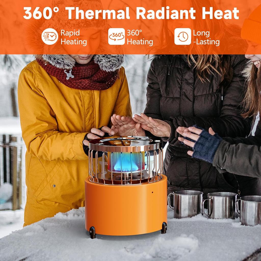 TLOG Портативный пропановый обогреватель и плита 2 в 1, 9000 БТЕ пропановый обогреватель с ручкой, регулируемыми вентиляционными отверстиями и пламенем, портативный для улицы, кемпинга, льда
