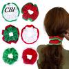 Non Damaging Hair Elastics for Christmas Velvet Scrunchies, Soft Elastic Ties Women Girls, Lightweight Large Intestine Thick Contrast Color