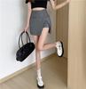 Women's 2024 Summer High-Waist Two-Piece A-Line Skirt with Irregular Faux Wrap and Slit Design