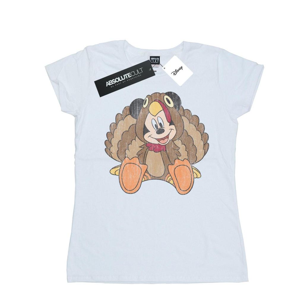 Disney Womens/Ladies Mickey Mouse Thanksgiving Turkey Costume Cotton T-Shirt