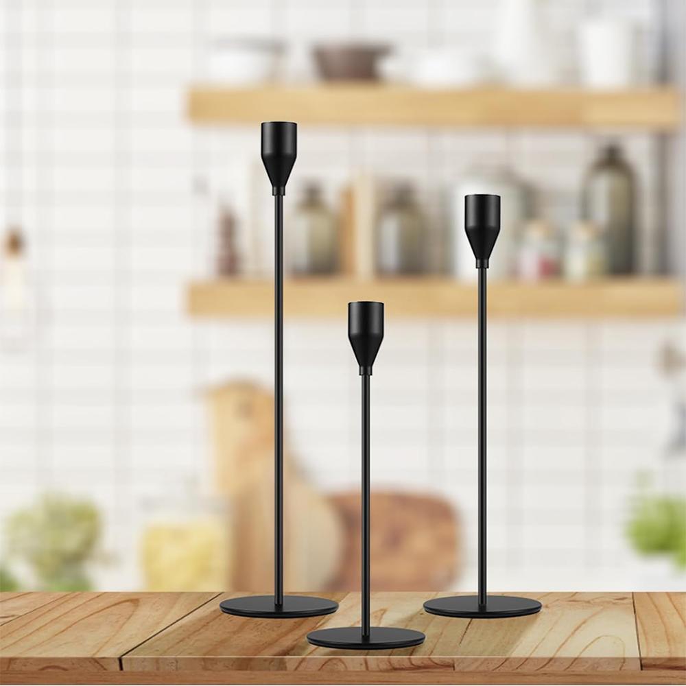 3 шт. Металлические черные подсвечники для свадеб, украшения дома