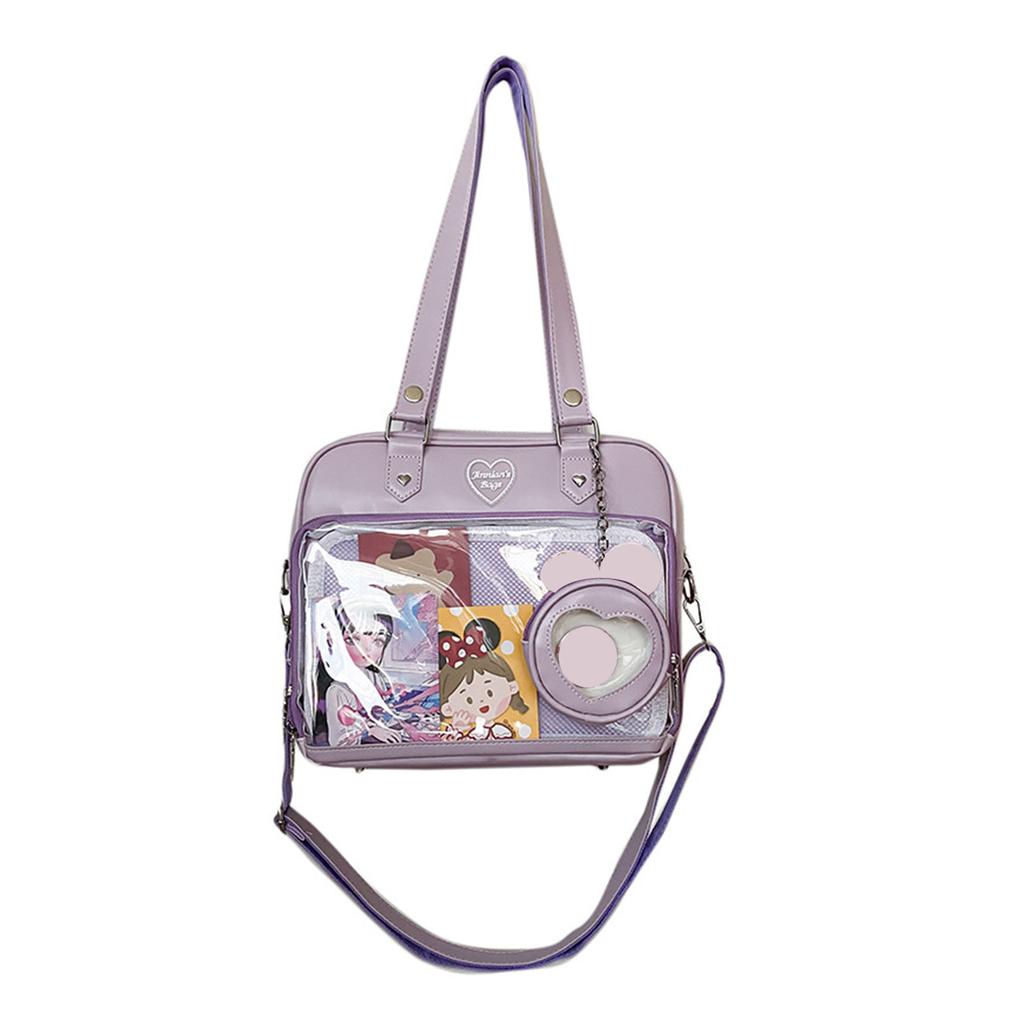 Harajuku Itabag Girls PU Transparent Bag School Student Handbags Ita Bag Tote JK Uniform Shoulder Crossbody Bag