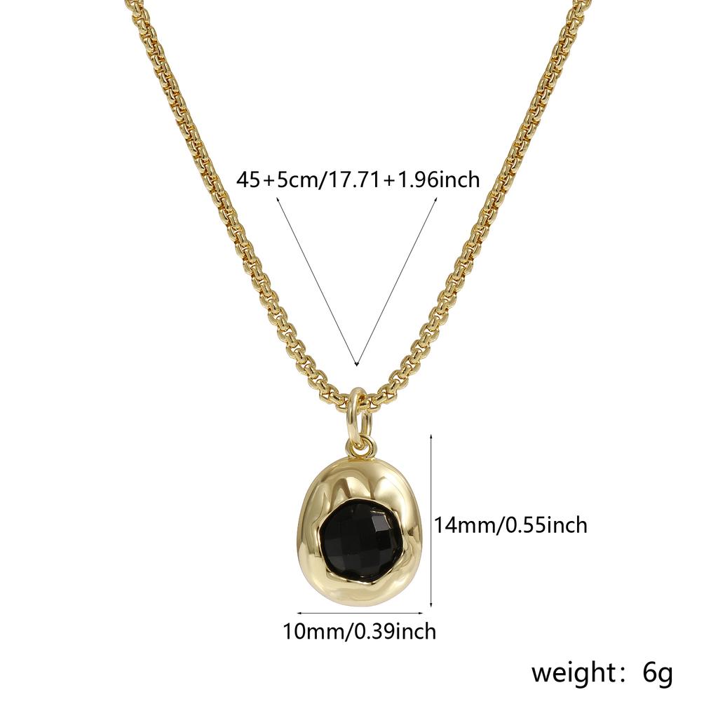 1pc Stylish 18K Gold Plated Brass Link Cable Chain Irregular Acrylic Imitation Pearl Pendant Charm Necklace For Women Gift 45cm