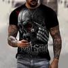 Funny 3D Skull Printed Men's T Shirt Hip Hop Punk Harajuku Streetwear Casual O-neck Short Sleeve Tops Fashion Oversized T-shirts