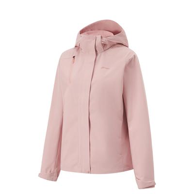 Li Ning Удобная повседневная простая флисовая теплая ветровка с капюшоном женская верхняя одежда дымчато-розового цвета AWBU050-4