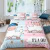 Cute Sheep Duvet Cover Cartoon Animals Bedding Set King Twin For Kids Boys Girls Kawaii Room Decor Microfiber Comforter Cover