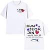 Jin Super Tuna Fish RUNSEOKJIN EP TOUR 2025 Футболки Kpop Корейский певец Футболка с коротким рукавом Мужская/Женская одежда Хлопковые футболки