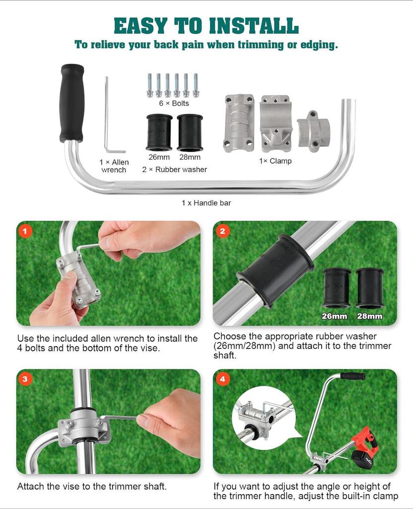 Многофункциональная трансграничная ручка триммера: Газонокосилка и садовая вспомогательная рукоятка