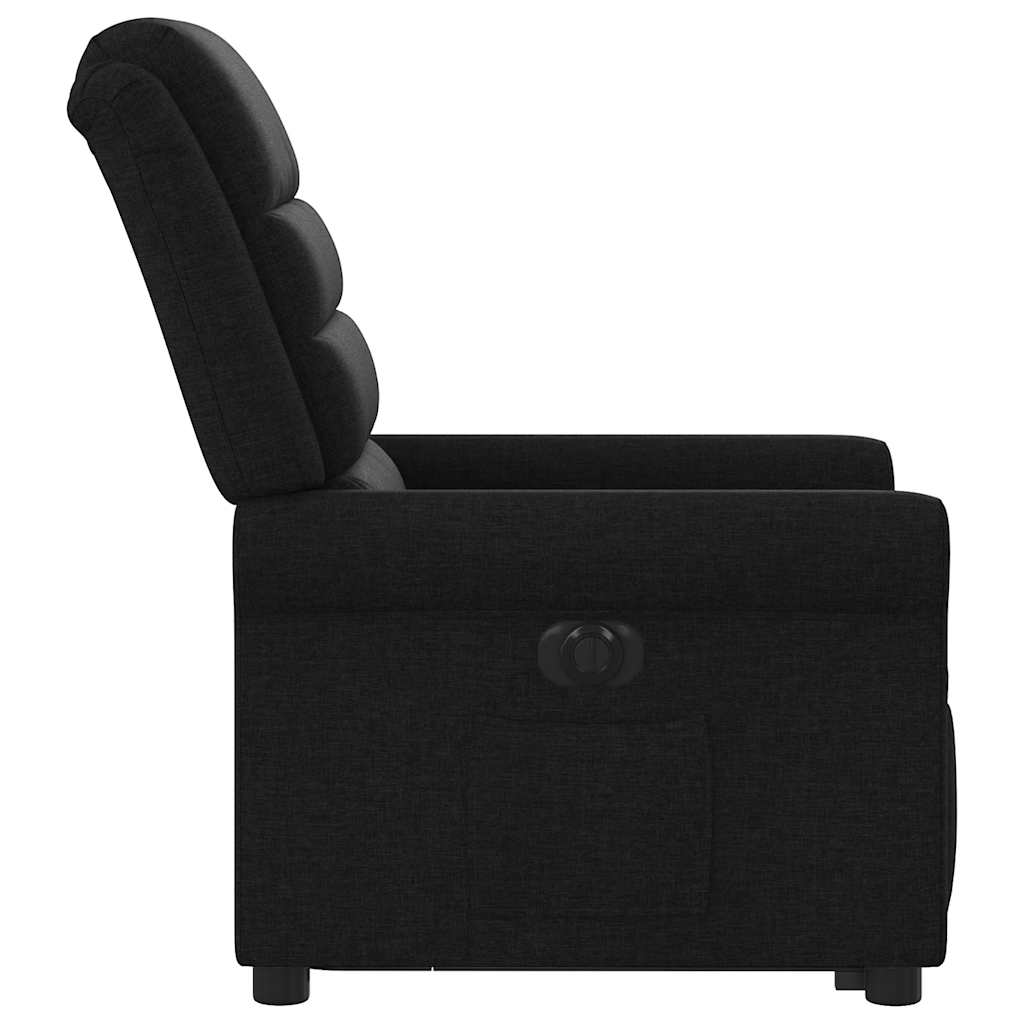 Electric Recliner Chair with Rising Function Black Fabric