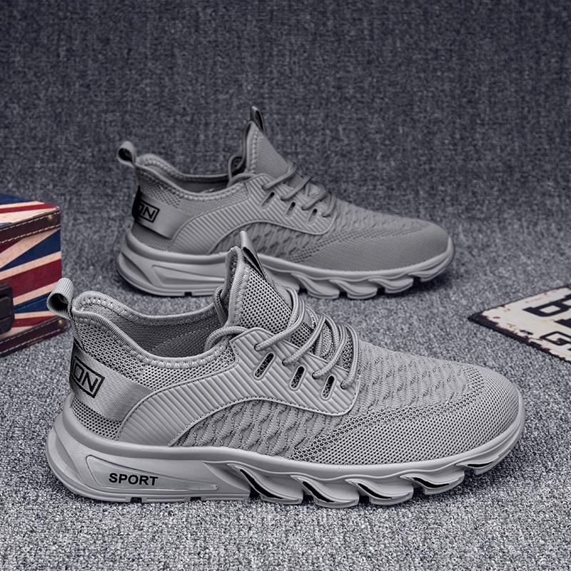 Осенняя мужская обувь из сетки 2025 года, новая мужская повседневная спортивная обувь из сетки с мушками, модная обувь для бега, мужская дышащая