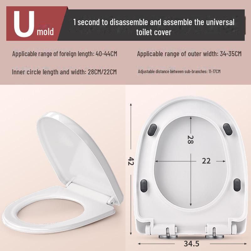 Универсальный быстроустанавливаемый чехол для сиденья унитаза с функцией замедления - утолщенные и удобные для домашнего хозяйства аксессуары