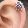 1 Pc Fashion Design Skeleton Hand No Ear Hole Backhoes Ear Clip