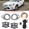 1Set For Ford Focus MK3 2012 2013 2014 Car Front Bumper Fog Light Lamp Cover Frame Hood Grille Bezel Harness