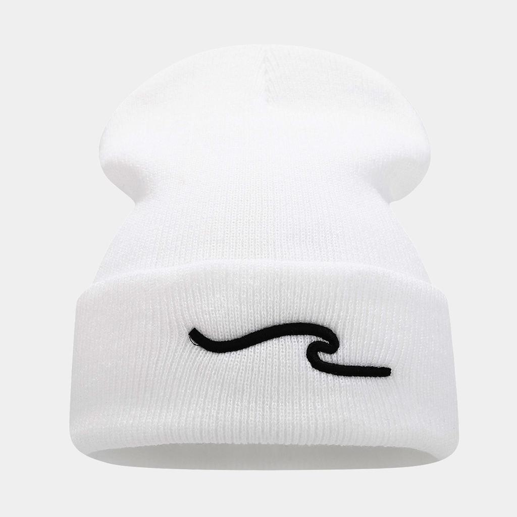 European and American fashion three-dimensional wave embroidery knitted hat autumn and winter outdoor warm wool hat men's and women's personality cold