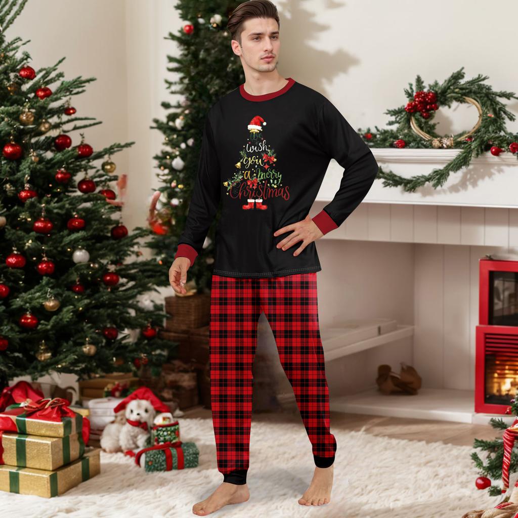 Принт Милый Семейный Комплект Пижамы, Домашняя Одежда, Семейный Комплект Топ с Длинным Рукавом и Брюки