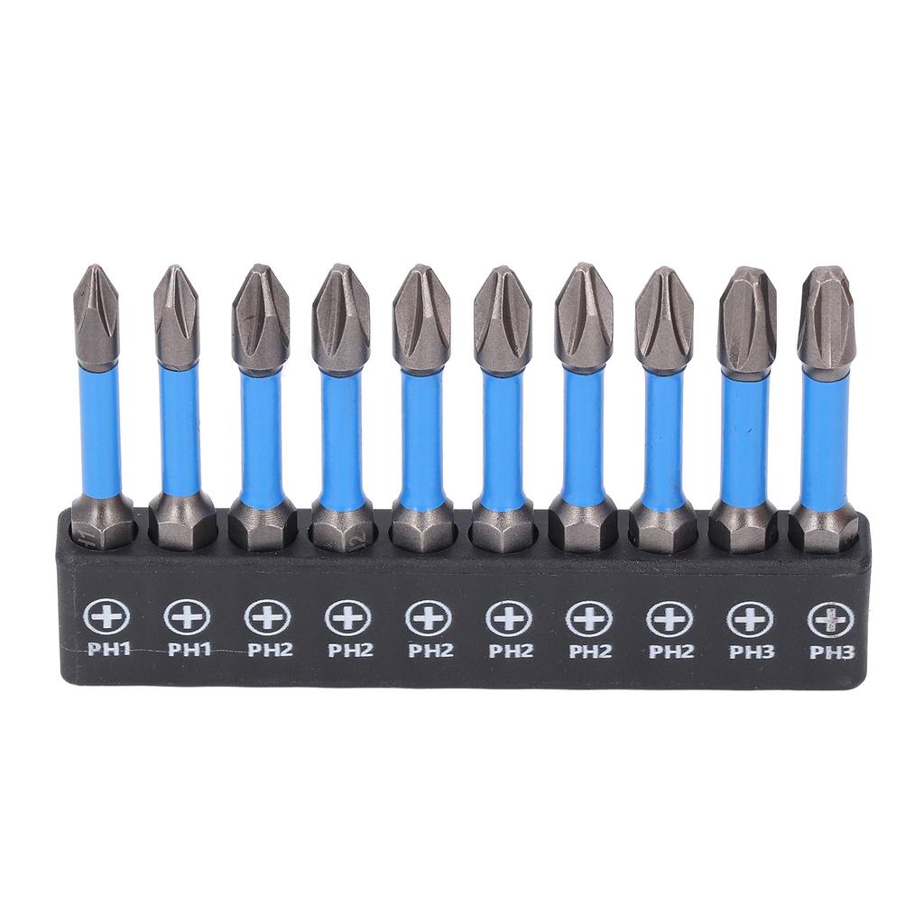 Набор из 10 шт. магнитных бит для отвертки PH для электроинструмента PH1 PH2 PH3 2 дюйма 50 мм сталь S2 с 1/4 дюйма