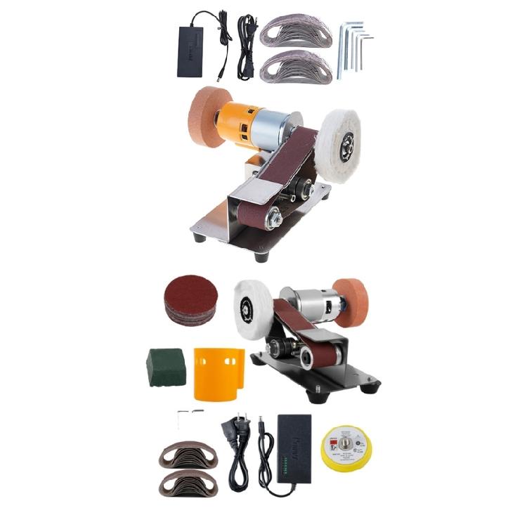 Ленточная шлифмашина 15 градусов Электрическая ленточная шлифмашина Регулируемая скорость Настольная ленточная шлифмашина для металлообработки Изготовление ножей Ремесло