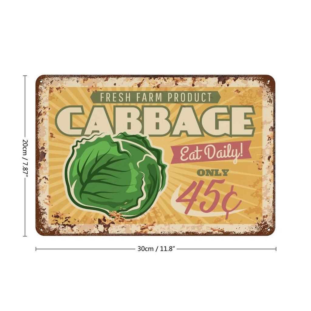 1 Pack Worn-effect Vintage Metal Poster, Nostalgic Look, Decorative Hanging Art for Bar Café Kitchen Restaurant or Living Room Walls