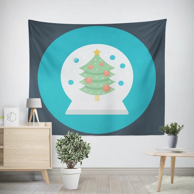Рождество Новый год Хрустальный шар Снеговик Рождественская елка Узор Гостиная Спальня Декоративный гобелен