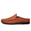 Модные мужские тапочки из натуральной итальянской кожи, роскошные лоферы, мокасины, уличная нескользящая мужская повседневная обувь, летние сандалии, полуботинки для мужчин