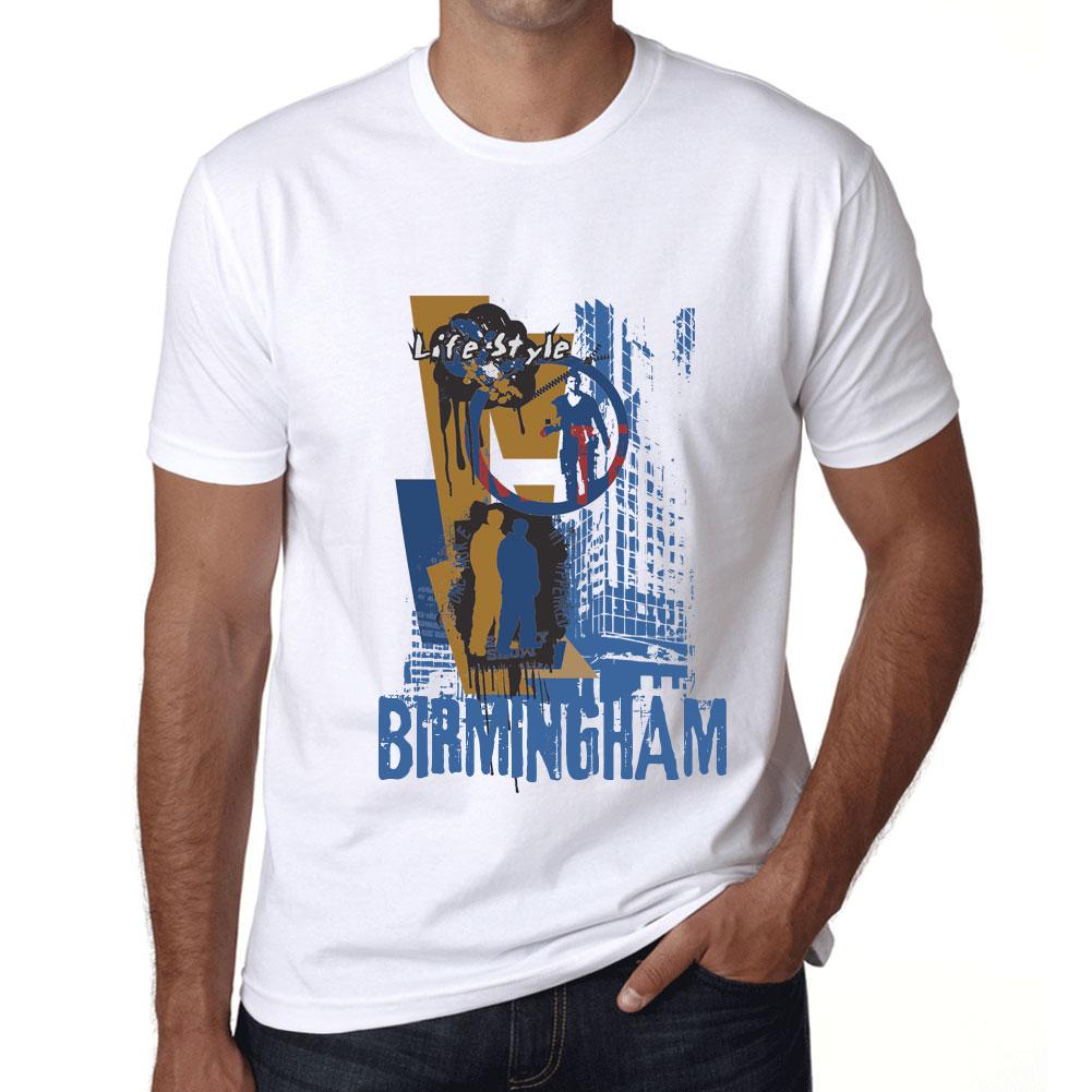 Мужская винтажная футболка Футболка с рисунком Birmingham Lifestyle White