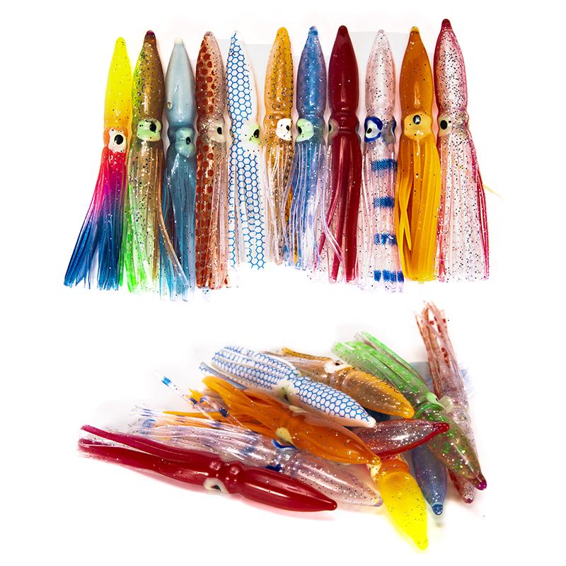 10 Pcs 8Cm Soft Lure Squid Artificial Bait Lures Octopus Tuna Sailfish Baits
