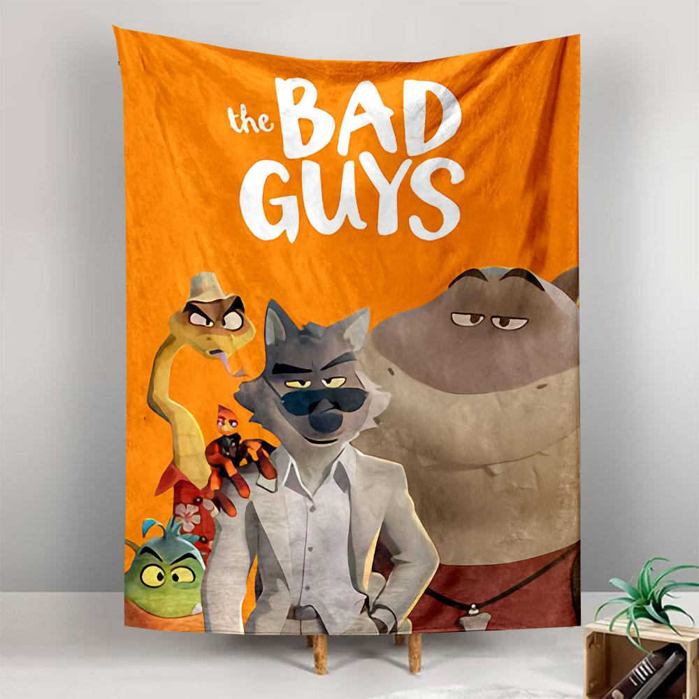 The Bad Guys Tapestry Wall Hanging, DreamWorks Wolf Gang Heist Movie Art, Stylish Cartoon Wall Decor for Bedroom Dorm
