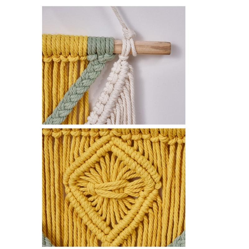 Colorful Handwoven Cotton Rope Tassels Wall Hanging Tapestry for Home Decoration Living Room or Bedroom Wall Pendant