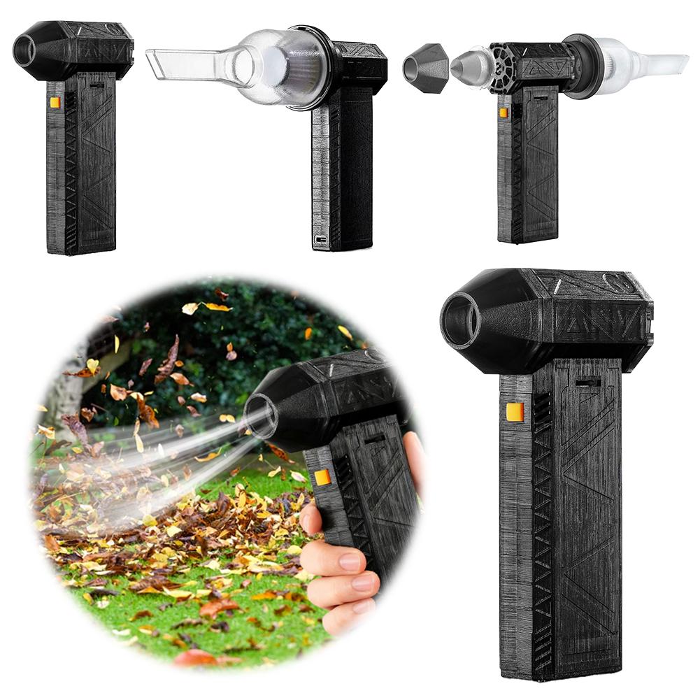 Беспроводная воздуходувка-пылесос 120 Вт Высокоскоростная ручная воздуходувка для сушки автомобиля, удаления снега и пыли, портативная, перезаряжаемая через USB-C