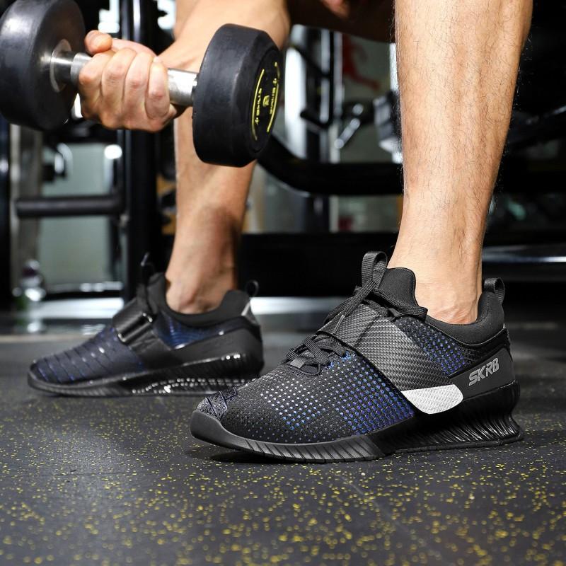 Unisex Weightlifting Shoes Squat Deadlift Indoor Gym Training Supportive Low-Top Rubber Sole