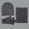 Adult Warm Knitted Hat, Scarf & Gloves Set