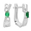 Серебряные серьги с изумрудом nano 0.638ct (2192145)