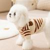 Dogs Striped Sweater Cute Bear Pattern Knitted Pullover Stretchy Warm Winter Puppy Clothes for Small Dogs Cats French Bulldog Chihuahua