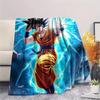 Son Goku  Print Flannel Blanket, High quality Comfortable for All Seasons, Home Decor, Warmth and Comfort