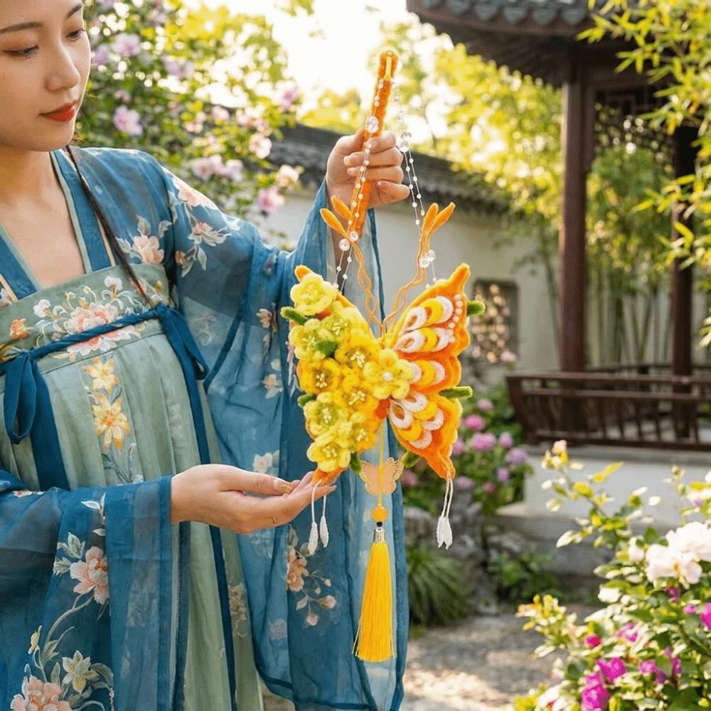 DIY Material Kit Twisted Stick Butterfly Lantern Handmade Butterfly Flower Lantern Hanfu Props