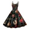 Женское модное рождественское принтованное сексуальное коктейльное платье без бретелек в готическом стиле в стиле панк, винтажное платье.