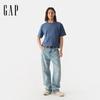 Gap Унисекс Однотонная футболка с логотипом, короткий рукав, Весна 2025