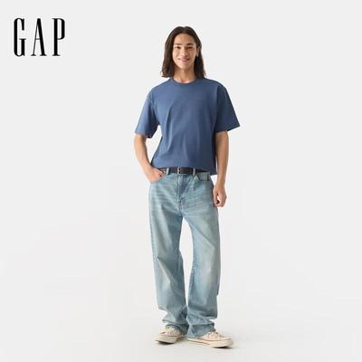 Gap Унисекс Однотонная футболка с логотипом, короткий рукав, Весна 2025