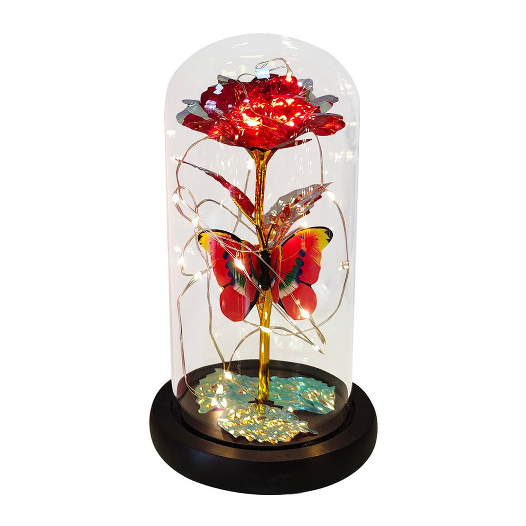 Artificial Rose Flowers Glass Rose LED Light Galaxy Rose Gift For Valentine's Day