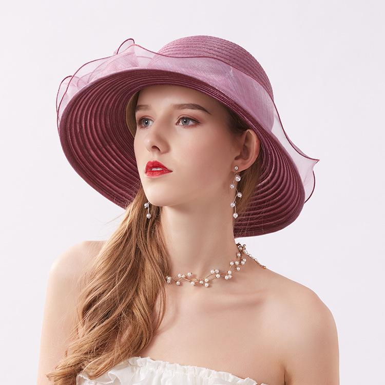 New lace sun hat children's summer organza big edge basin hat foldable beach sun hat