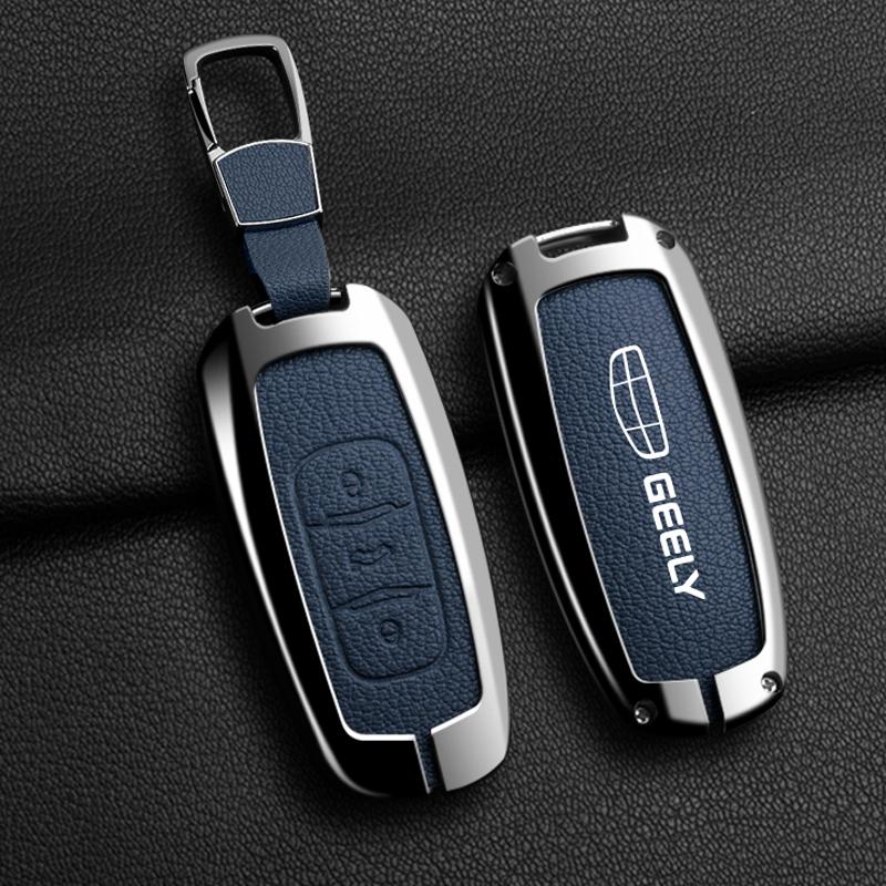 Zinc Alloy Leather Car Key Cover Case For Geely Boyue NL3 EX7 SUV GT GC9 Emgrand X7 Borui Atlas Protection Shell