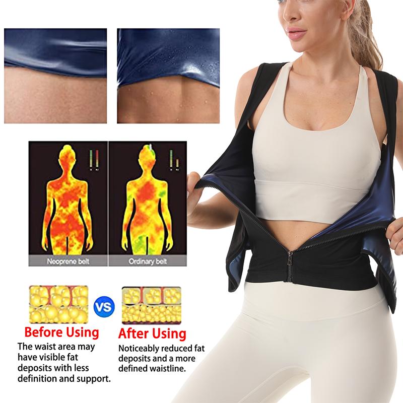 1PC Women Shapewear Sauna Vest Heating Sweat Tank Top Breathable Waist Trainer Zipper Sports Corset For Female Underbust Fajas 5