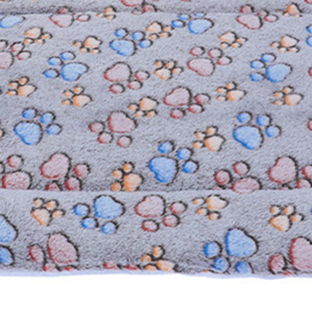 Pet Sleeping Pad Warm Thickened Double Sided Cartoon Footprint Cat Dog Sleep Bed Mat for Autumn Winter S