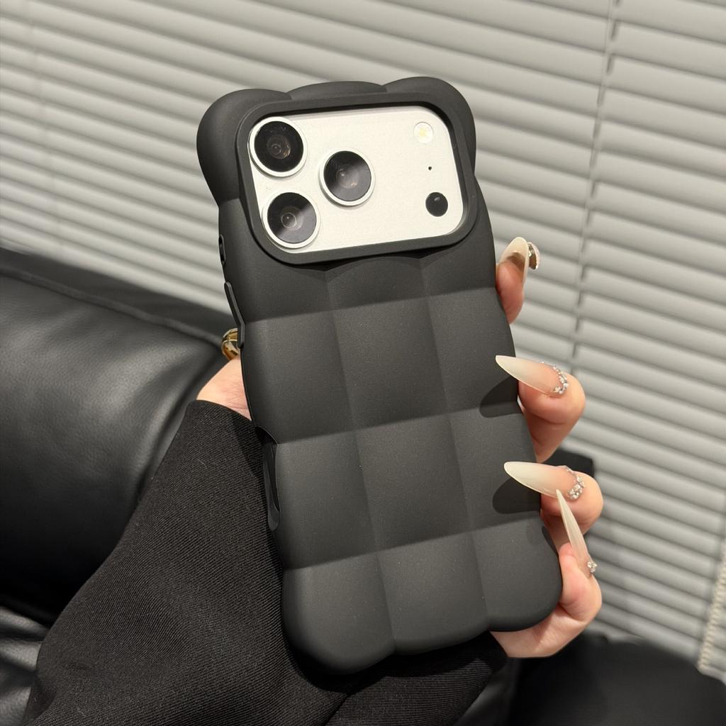 3D Cloud Puff Silicone Phone Case For IPhone14 15 16 17 Pro Max, Solid Color Cute Full Wrap Shockproof Protective Cover