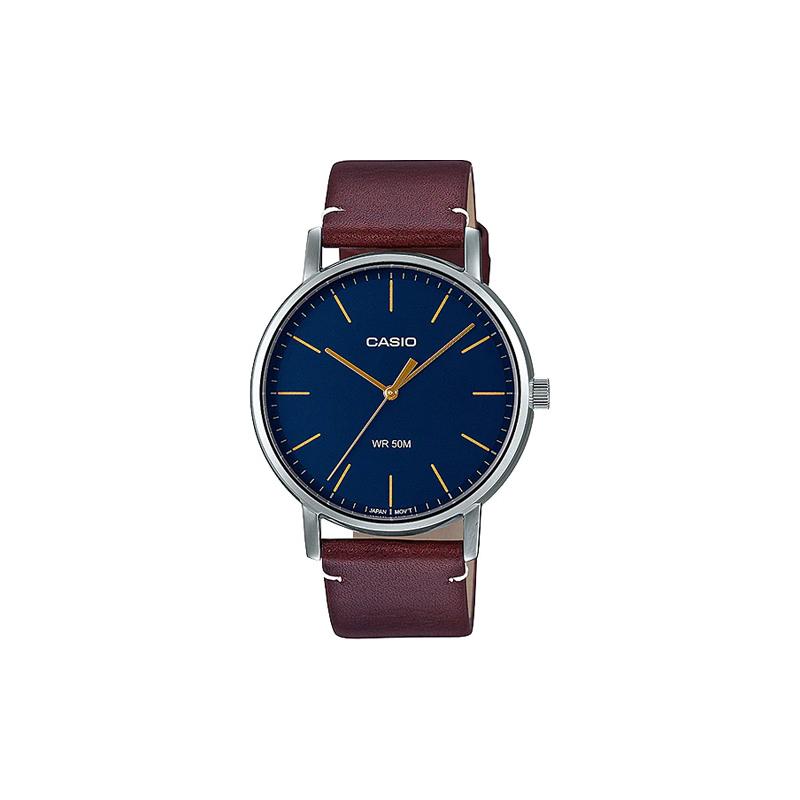 Casio Серия STANDARD модный тренд деловой ретро классический стрелочный большой циферблат водонепроницаемые кварцевые часы кварцевый механизм кожаный ремешок MTP-E171L-2EVDF
