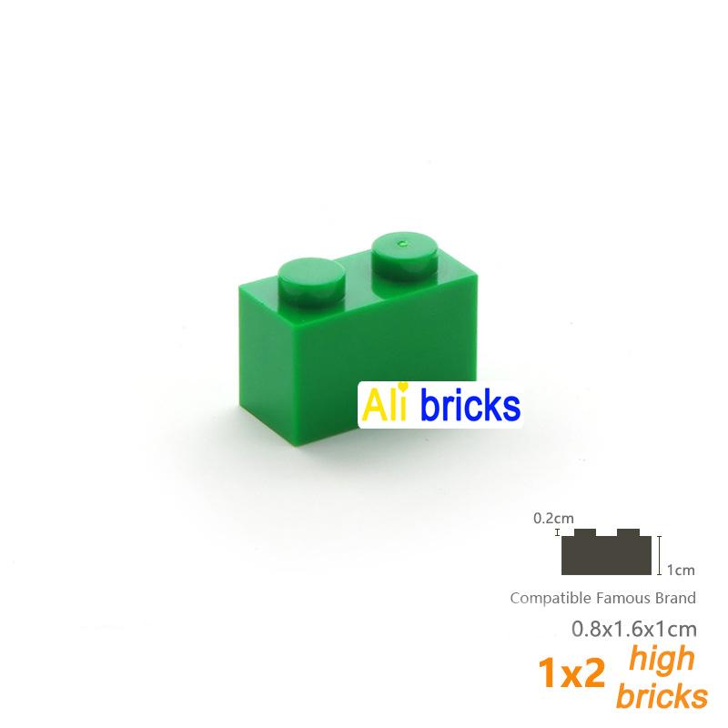 60pcs/lot Bulk Blocks Building Bricks Thick 1X2 Educational Assemblage Construction Toys for Children Size Compatible With Brand