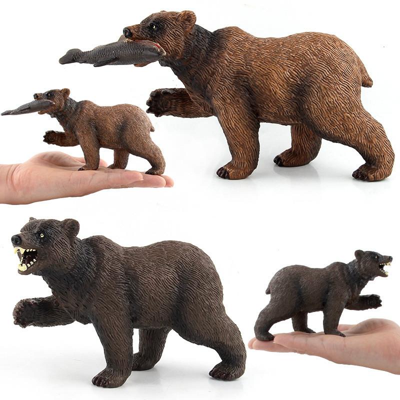 Authentic Forest Animal Figurines Black Bear And Brown Bear Realistic Toy Set