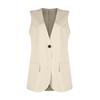 Ladies Summer Suit Jacket Work Casual Sleeveless V-Neck Single Button Solid Color Suit Vest